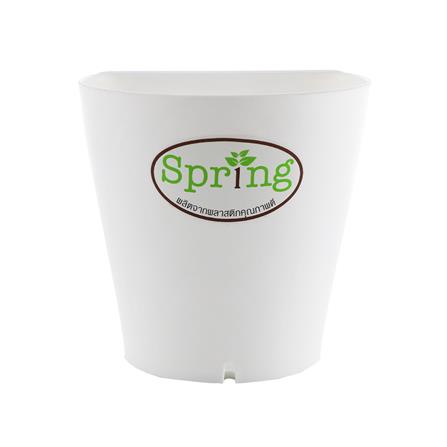 กระถางแขวนพลาสติก SPRING 13 ซม. สีขาว