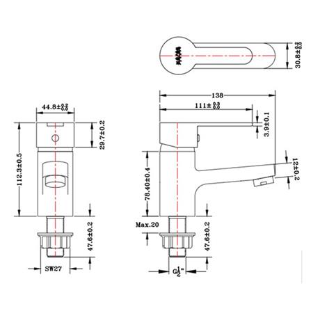 ก๊อกอ่างล้างหน้าเดี่ยว KARAT FAUCET KF-34-610-50 สีโครม_1