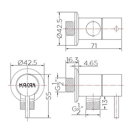 สต๊อปวาล์ว 1 ทาง KARAT FAUCET KA-01-472-50 สีโครม_1