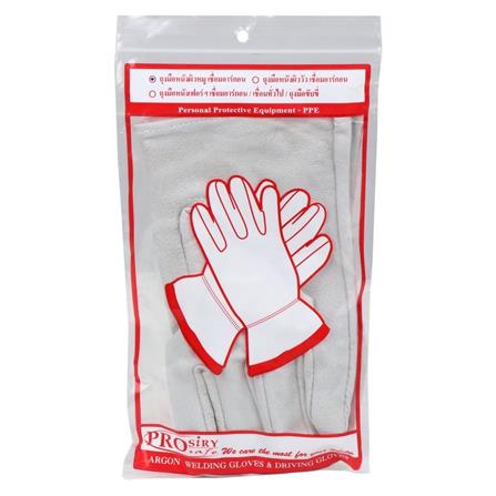 ถุงมือหนังผิวหมู เชื่อมอาร์กอน PROSIRY SAFE สีครีม_3