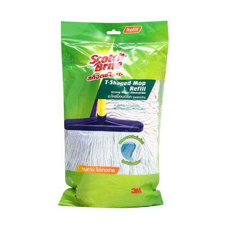 อะไหล่ม็อบคอตตอน SCOTCH-BRITE T-SHAPED 10 นิ้ว สีขาว_0