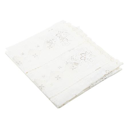 ผ้าปูโต๊ะแบบตัดเหลี่ยม MEIWA 50 ซม. ขาว/ครีม COSY/ม._1