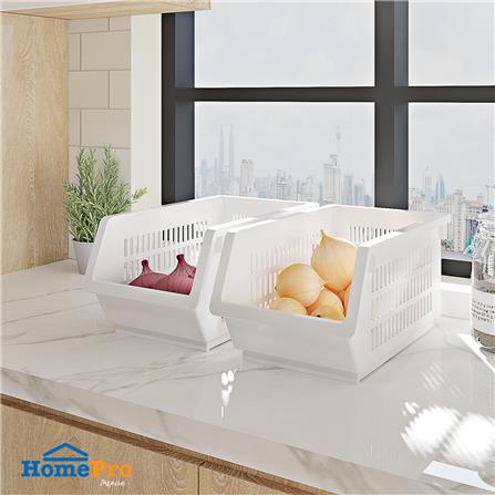 ชั้นวางของอเนกประสงค์ซ้อนได้ NEW LOOK SH-112 สีขาว_3