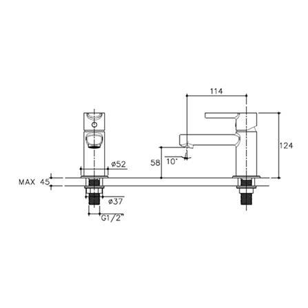 ก๊อกอ่างล้างหน้าเดี่ยว ENGLEFIELD K-98096X-4-CP สีโครม_1