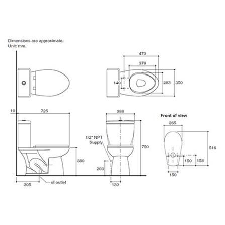 สุขภัณฑ์ 2 ชิ้น KARAT K-45535X-S-WK 3.75L สีขาว_1