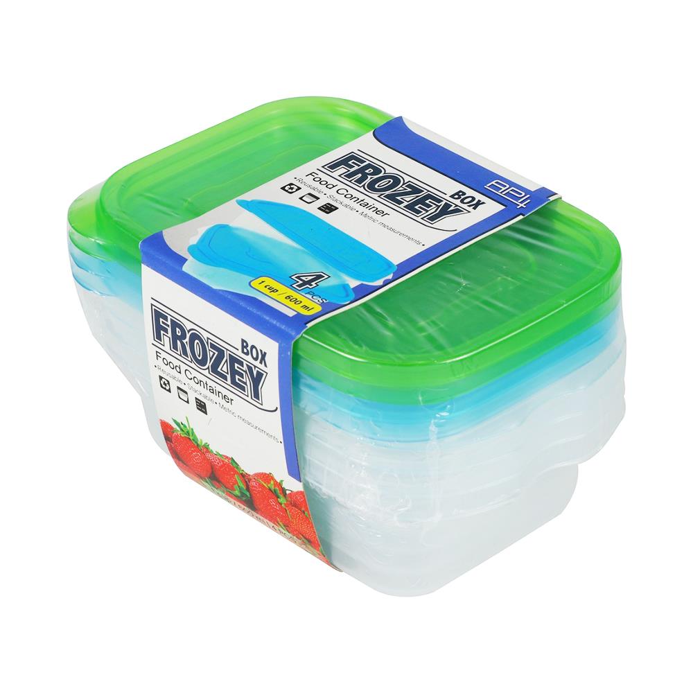 ชุดกล่องอาหารเหลี่ยม API 9001 0.6ลิตร แพ็ค 4 ชิ้น