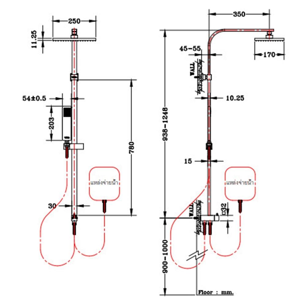 ฝักบัว RAIN SHOWER เดี่ยว KARAT FAUCET KRS-031-000R1 สีโครม