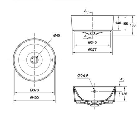อ่างล้างหน้าวางลอย AMERICAN STANDARD TF-0509-WT สีขาว_2