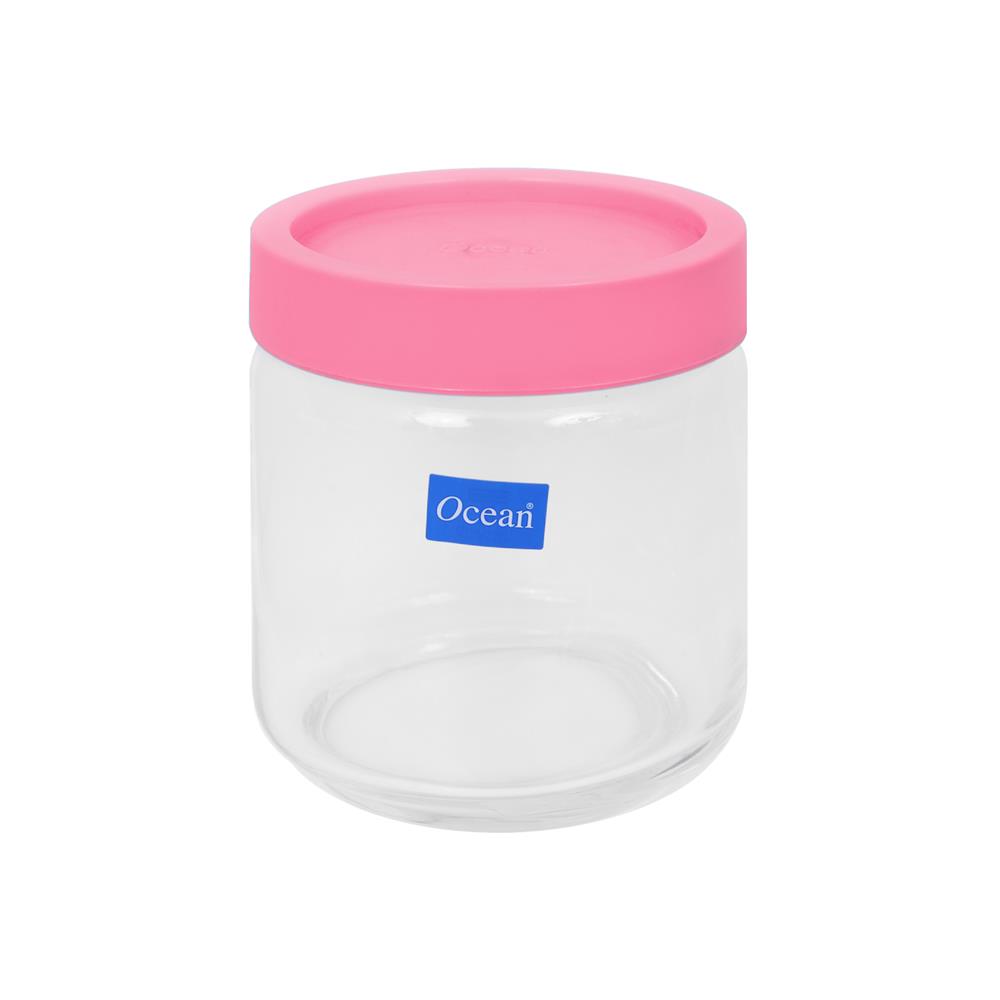 ขวดโหลแก้วฝาดึง OCEAN GLASS POP JAR 0.5 ลิตร สีชมพู