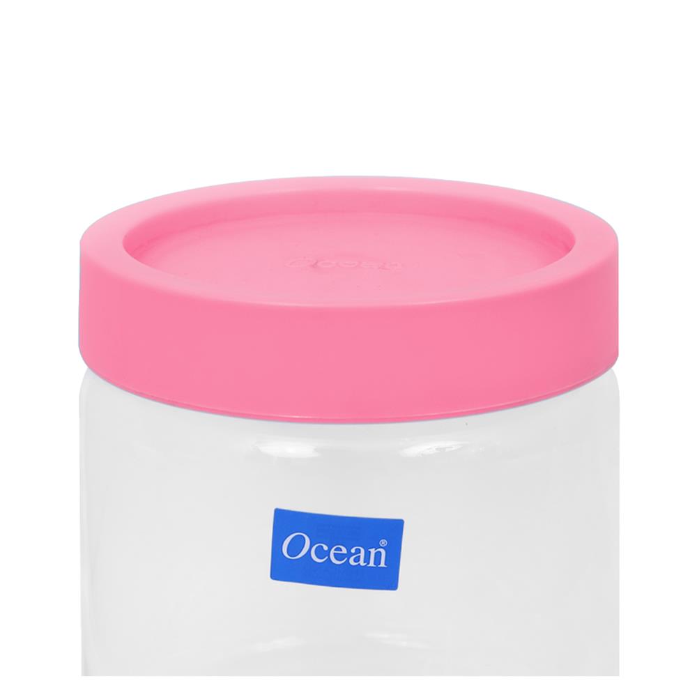 ขวดโหลแก้วฝาดึง OCEAN GLASS POP JAR 0.5 ลิตร สีชมพู