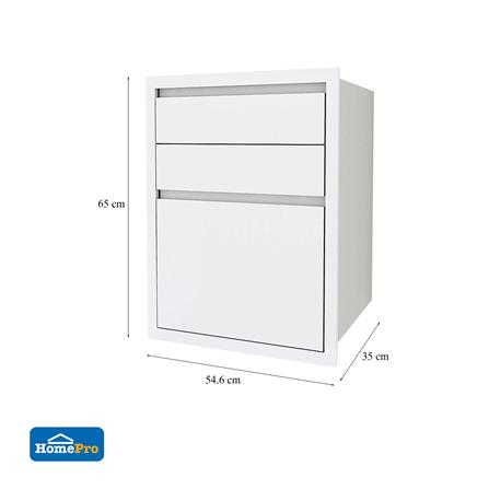 ตู้ลิ้นชัก 3 ชั้น CABIN HI-GLOSS 54.6x65 ซม. สีขาว_5