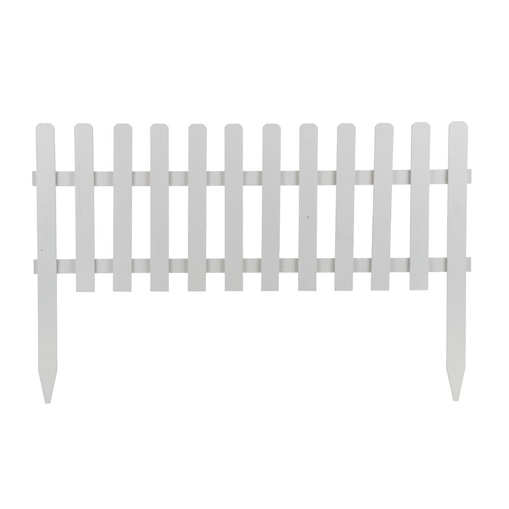 รั้วไม้ยางพาราปักพื้น SPRING U-01 XL สีขาว