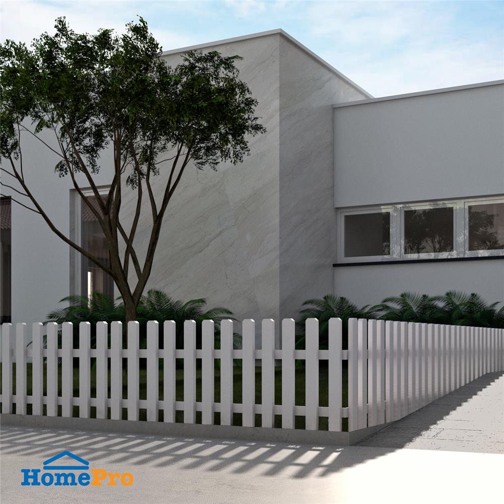 รั้วไม้ยางพาราปักพื้น SPRING U-01 XL สีขาว