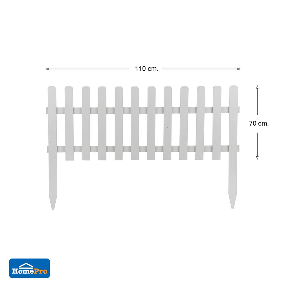 รั้วไม้ยางพาราปักพื้น SPRING U-01 XL สีขาว