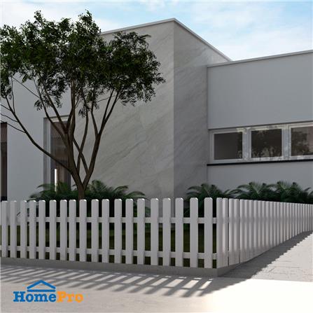 รั้วไม้ยางพาราปักพื้น SPRING U-01 XL สีขาว