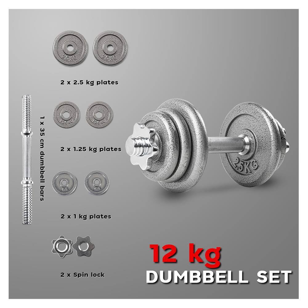 ดัมเบลเซ็ต GSPORTS DBS12 12 กก. สีเงิน