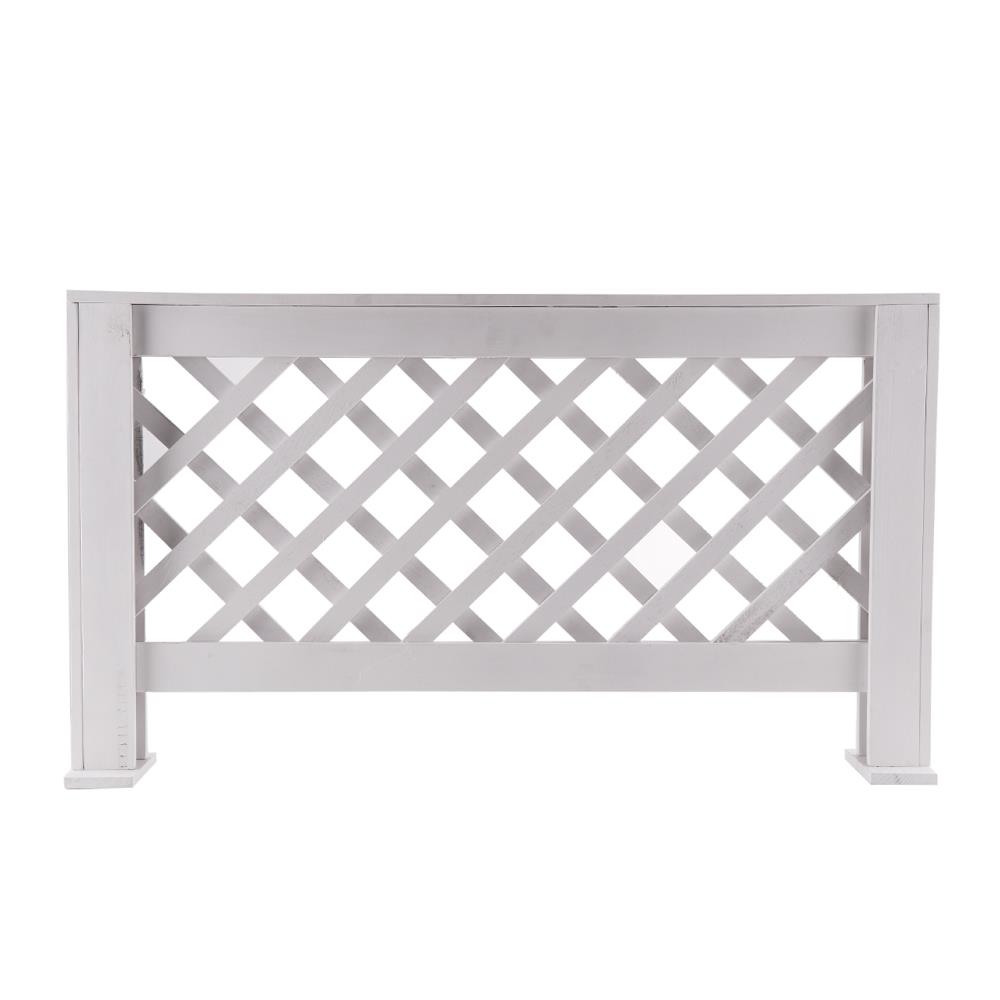 รั้วไม้ยางพาราตั้งพื้น SPRING O-01 สีขาว