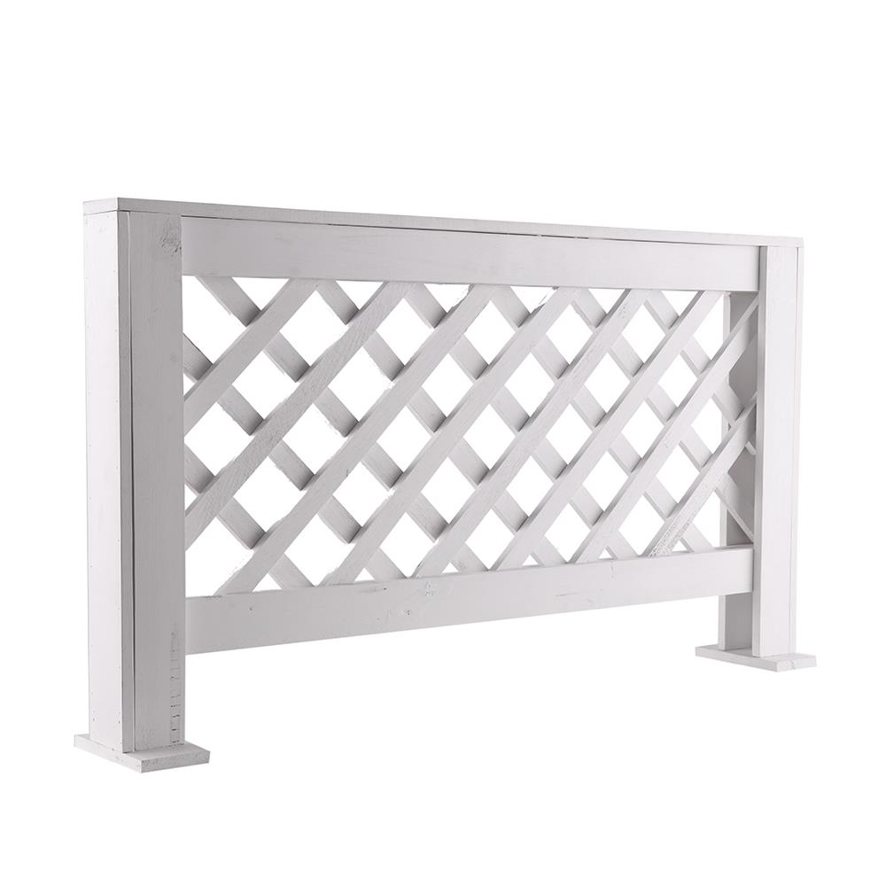 รั้วไม้ยางพาราตั้งพื้น SPRING O-01 สีขาว