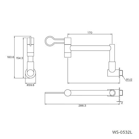 ก๊อกซิงค์เดี่ยวผนัง WS WS-0532L สีเงิน_1