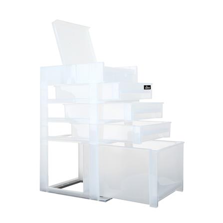 ชั้นลิ้นชักเล็ก 4 ชั้น DKW HH-461/3ST 16.7x21.2x33.2 ซม. สีขาว/ใส_2