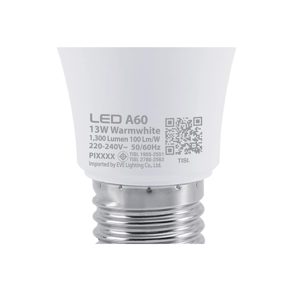 หลอด LED EVE A60 13 วัตต์ WARM WHITE E27