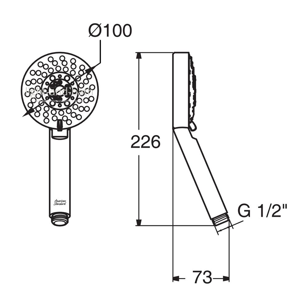 ชุดฝักบัวสายอ่อน 5 ระดับ AMERICAN STANDARD รุ่น A-6044-HS สีโครม