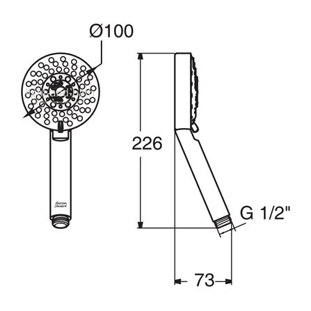 ชุดฝักบัวสายอ่อน 5 ระดับ AMERICAN STANDARD รุ่น A-6044-HS สีโครม_1
