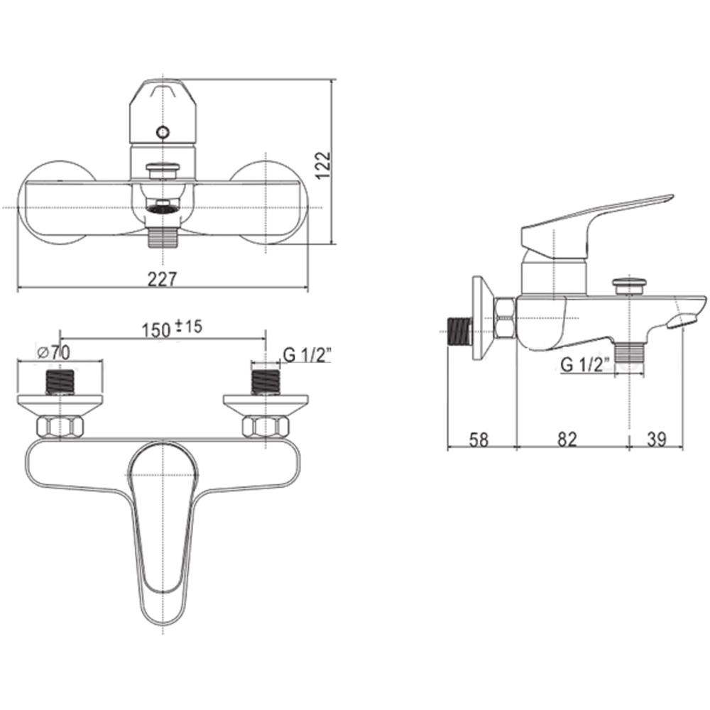 ก๊อกผสมอ่างอาบ AMERICAN STANDARD A-0311-200