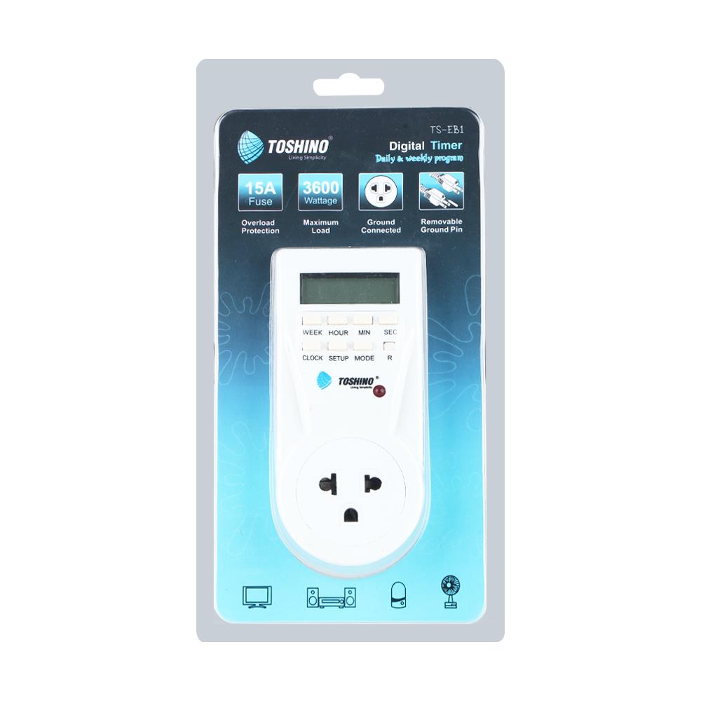 ปลั๊กอเนกประสงค์ตั้งเวลา 3 ขากลม TOSHINO TS-EB1