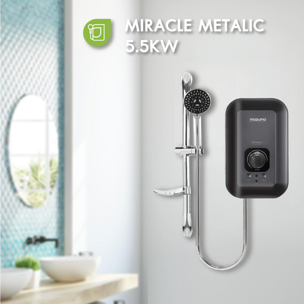 เครื่องทำน้ำอุ่น MAZUMA MIRACLE METALIC 5500 วัตต์ สีดำ