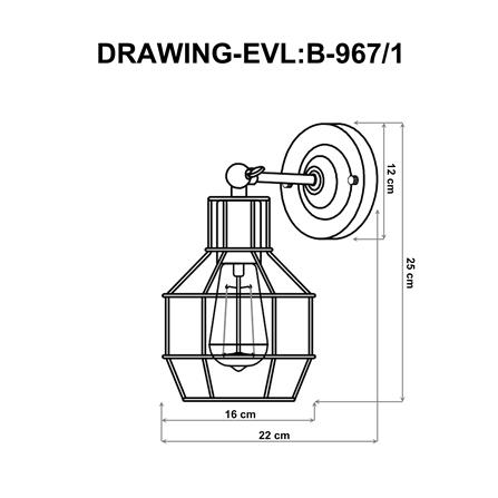 ไฟกิ่งภายใน EVL B-967/1 สีดำ 1 หัว_4