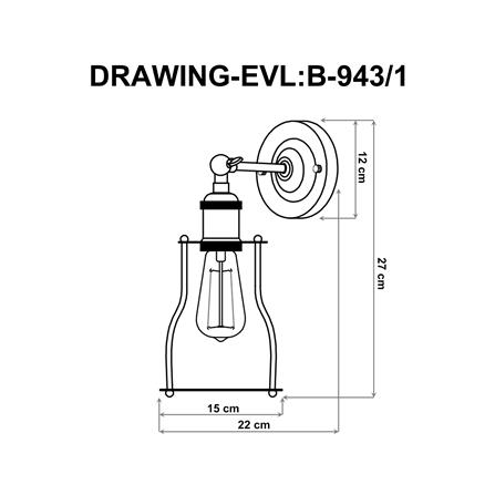 ไฟกิ่งภายใน EVL B-943-1 สีดำ/เหลืองอำพัน 1 หัว_4