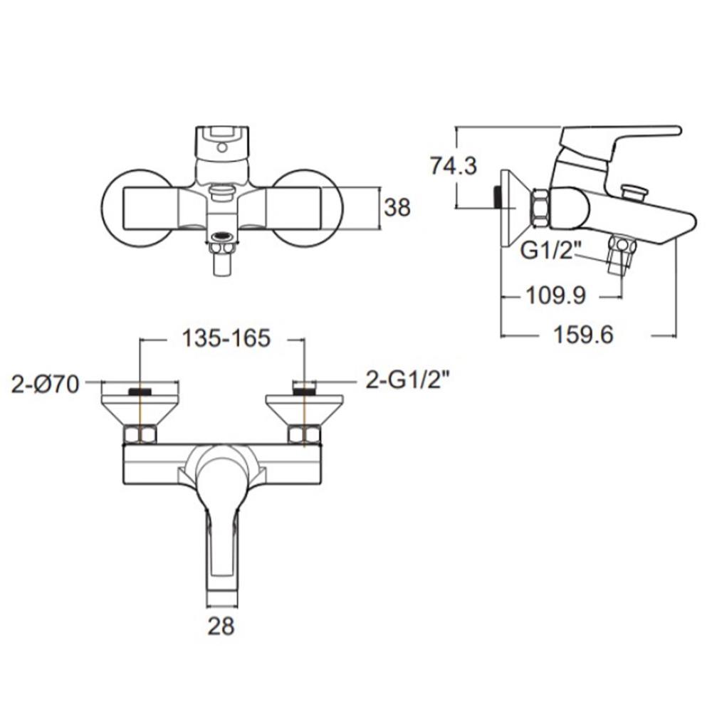 ก๊อกผสมอ่างอาบ AMERICAN STANDARD A-3913-200