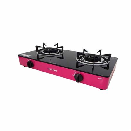 เตาแก๊สตั้งโต๊ะ 2 หัวแก๊ส LUCKY FLAME AI-102 สีบานเย็น