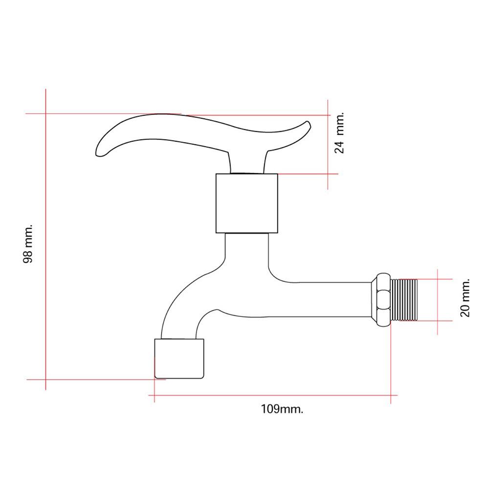 ก๊อกล้างพื้น 1 ทาง HOEN EN-8902 สีโครม