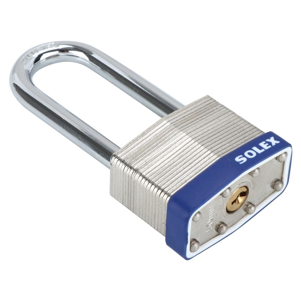 กุญแจสปริง SOLEX LAMINATED 50L 50 มม. สีสเตนเลส