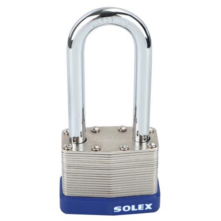 กุญแจสปริง SOLEX LAMINATED 50L 50 มม. สีสเตนเลส