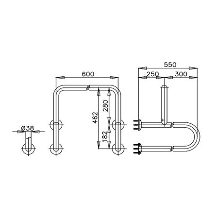 ราวทรงตัวสำหรับโถปัสสาวะชาย COTTO CT794_1