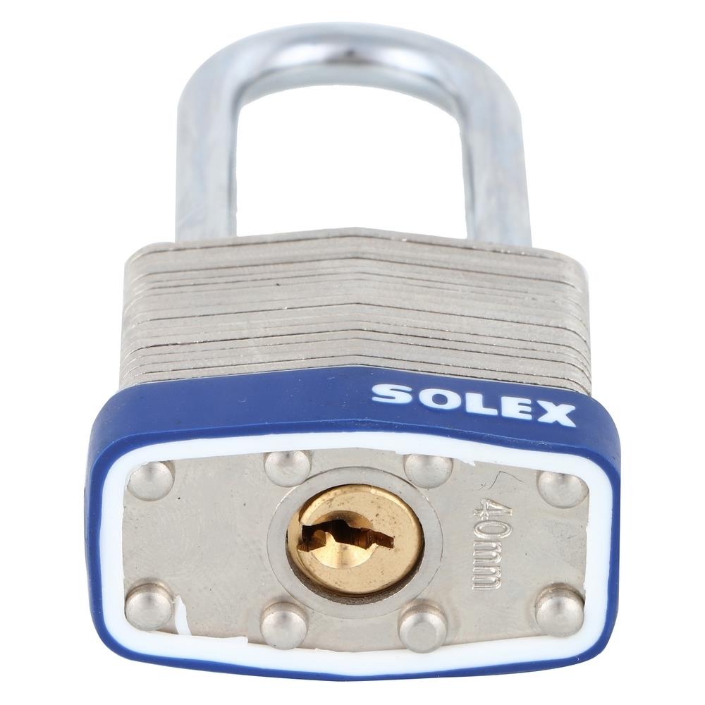 กุญแจสปริง SOLEX LAMINATED 40L 40 มม. สีสเตนเลส