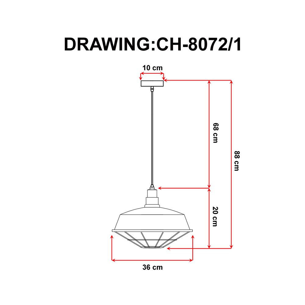 ไฟช่อ EVL CH-8072/1 สีดำ 1 หัว