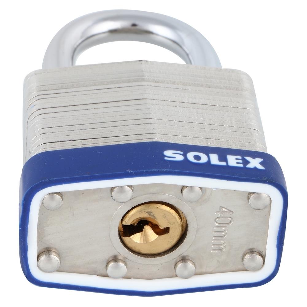 กุญแจสปริง SOLEX LAMINATED 40 มม. สีสเตนเลส