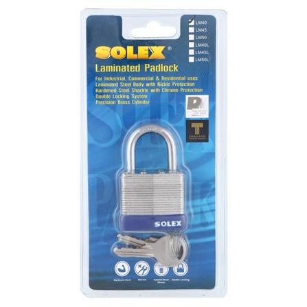 กุญแจสปริง SOLEX LAMINATED 40 มม. สีสเตนเลส_2