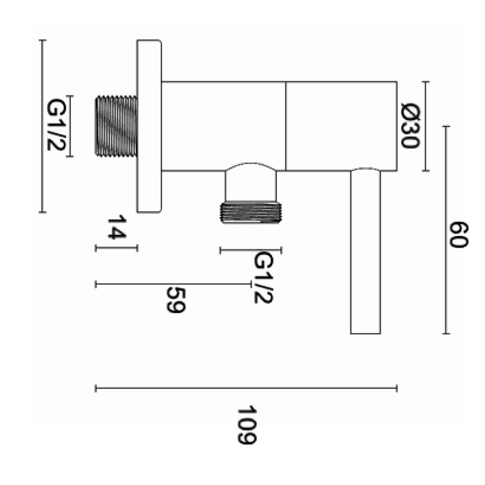 วาล์วฝักบัว 1 ทาง HAFELE 485.61.022 สีโครม