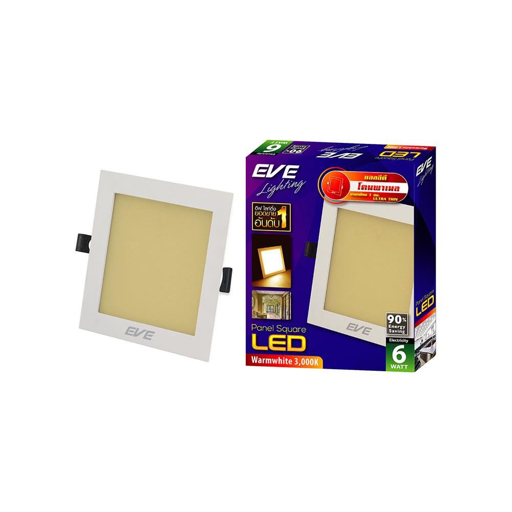 ดาวน์ไลท์ LED EVE PANEL 3 นิ้ว 6 วัตต์ WARM WHITE สีขาว