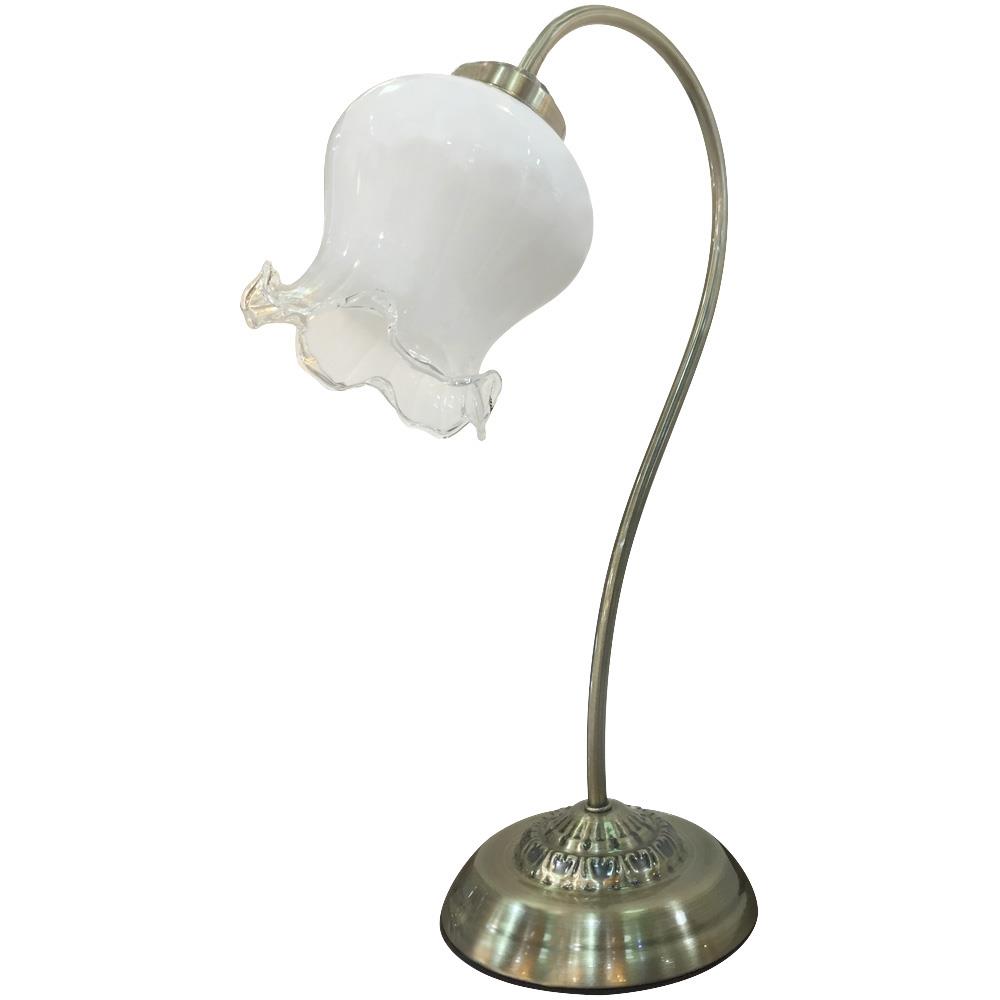 ไฟตั้งโต๊ะ CARINI T9682-1 สีขาวใส/ทองเหลือง