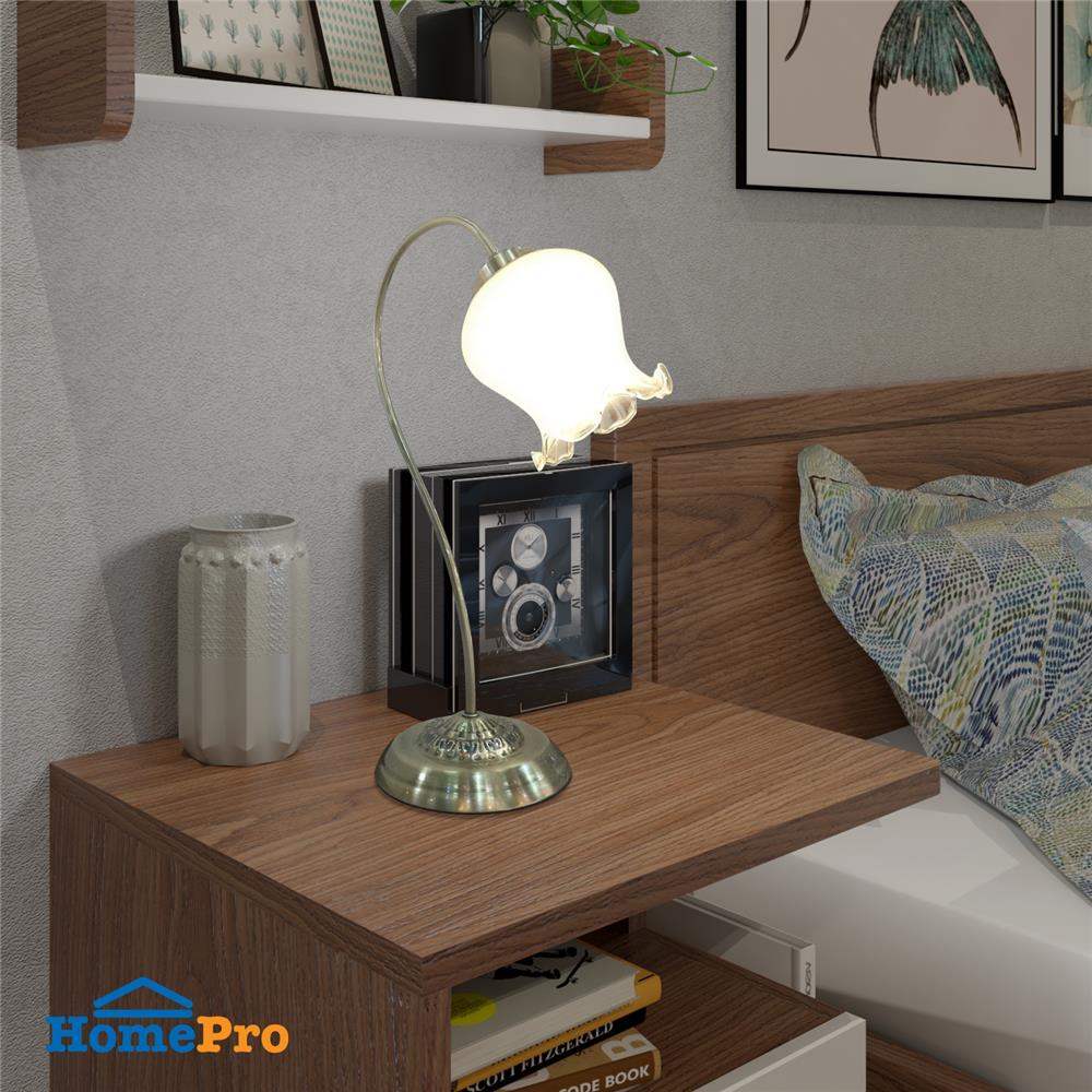 ไฟตั้งโต๊ะ CARINI T9682-1 สีขาวใส/ทองเหลือง