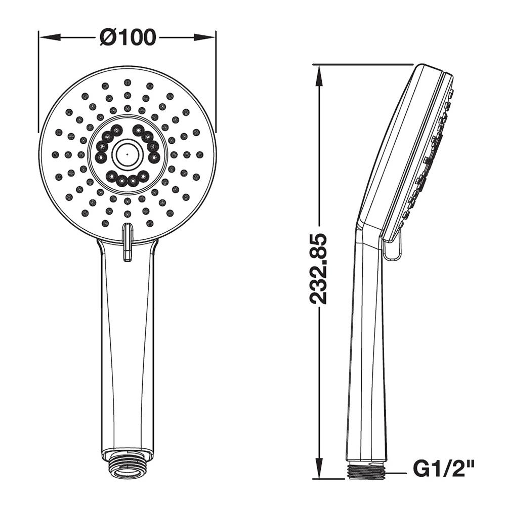 ชุดฝักบัวสายอ่อน 3 ระดับ HAFELE 495.60.629 สีดำ