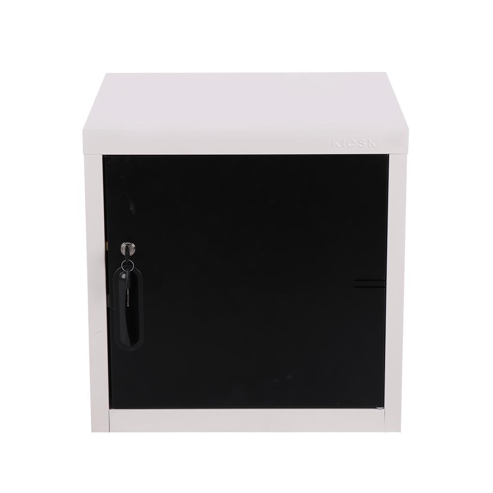 ตู้เหล็กบานเปิดทึบ KIOSK UNI-1 สีขาว/ดำ