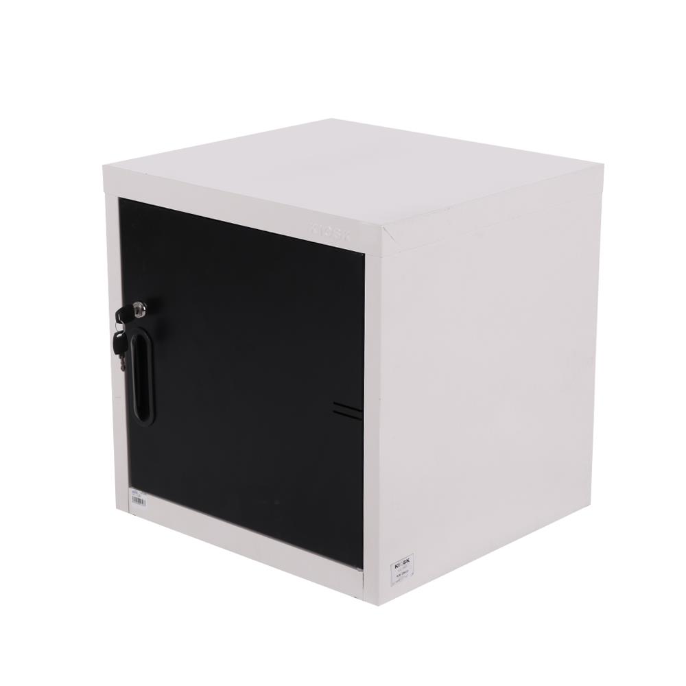 ตู้เหล็กบานเปิดทึบ KIOSK UNI-1 สีขาว/ดำ