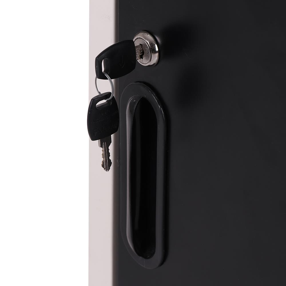 ตู้เหล็กบานเปิดทึบ KIOSK UNI-1 สีขาว/ดำ